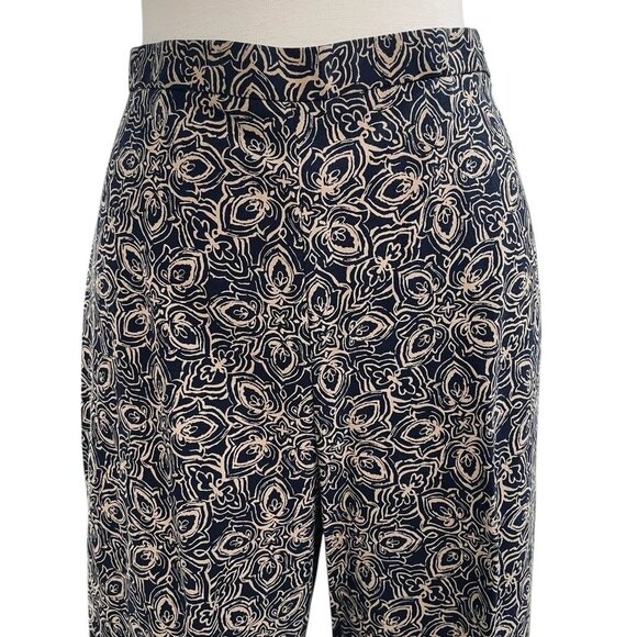 Nygard Collection Womens Silk Blend Wide Leg Floral Pants SZ 12 Boho Chic Retro - Picture 10 of 12